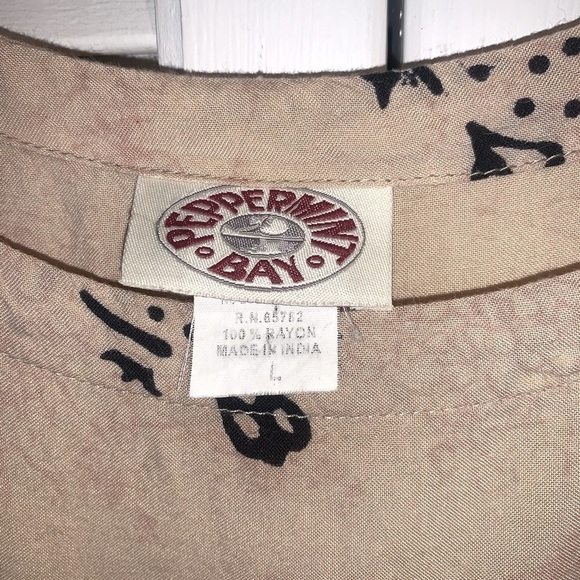 Vintage Peppermint Bay Turtle Rayon dress with net open coverup sweater Large - Picture 10 of 11